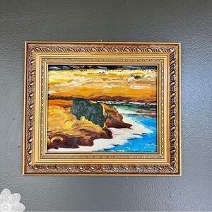 Oil Painting on Wood Tibetan Life Series Original Art Framed Approx 13x11